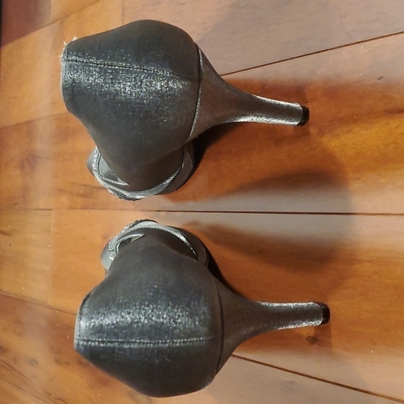 NINA Gray Peep Toe Platform Pumps Heels Shoes Women's 8.5 M - Picture 13 of 16